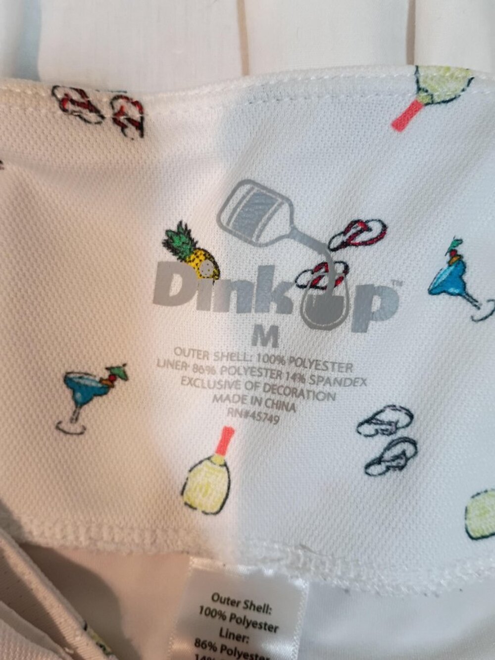 Dinkup/Skort/Womens M/Multi Cocktail Pineapple Pickleball Athleisure Performance - Picture 2 of 8
